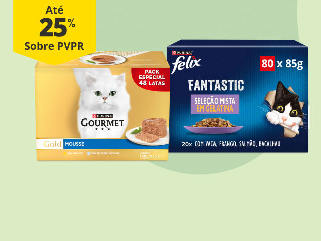At&eacute; 25% PVPR em packs de comida h&uacute;mida
